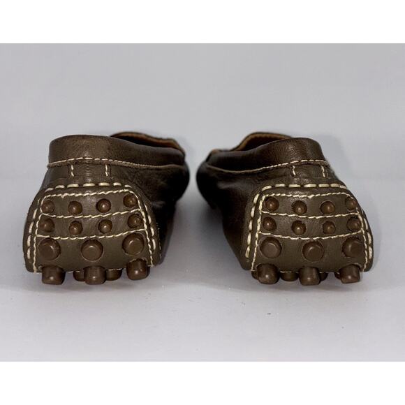 Lands' End Womens Leather Loafers Brown 8 B Comfort Slip On Shoe Classic Preppy - Picture 3 of 10